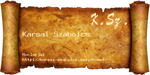 Karsai Szabolcs névjegykártya